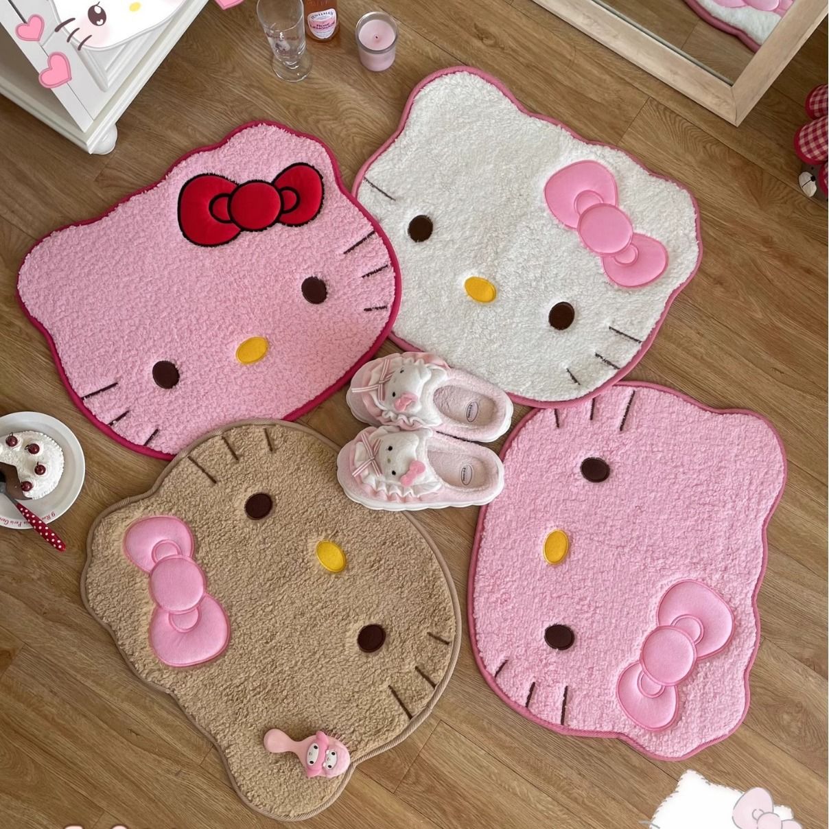 Home Goods Bathroom Accessories - Sanrio Hello Kitty Shaped Plush Rug,