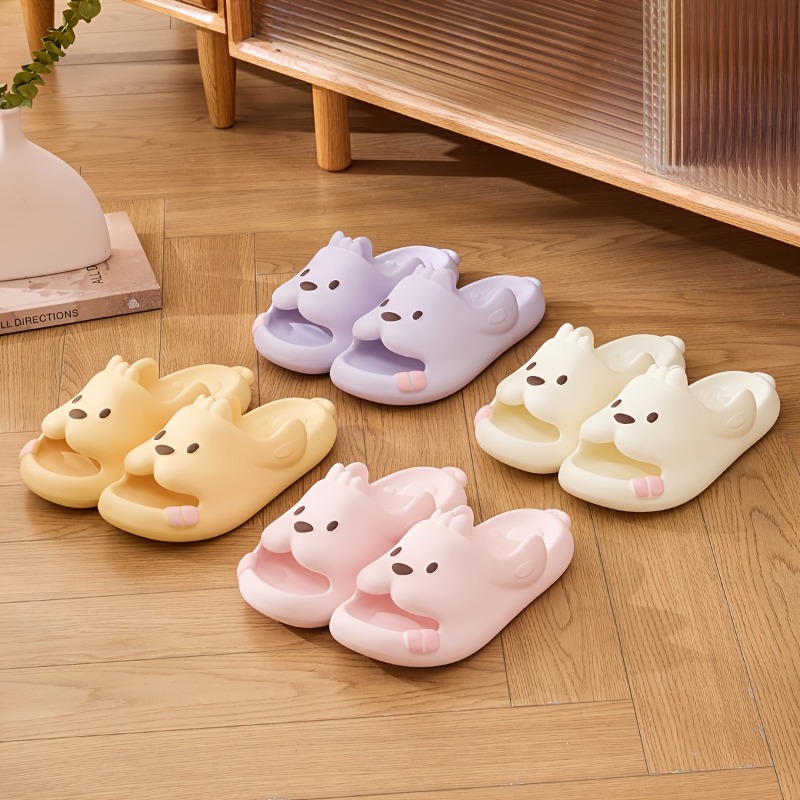 Home Outdoor Bathroom - Cute Dog Cartoon Slippers Women Men