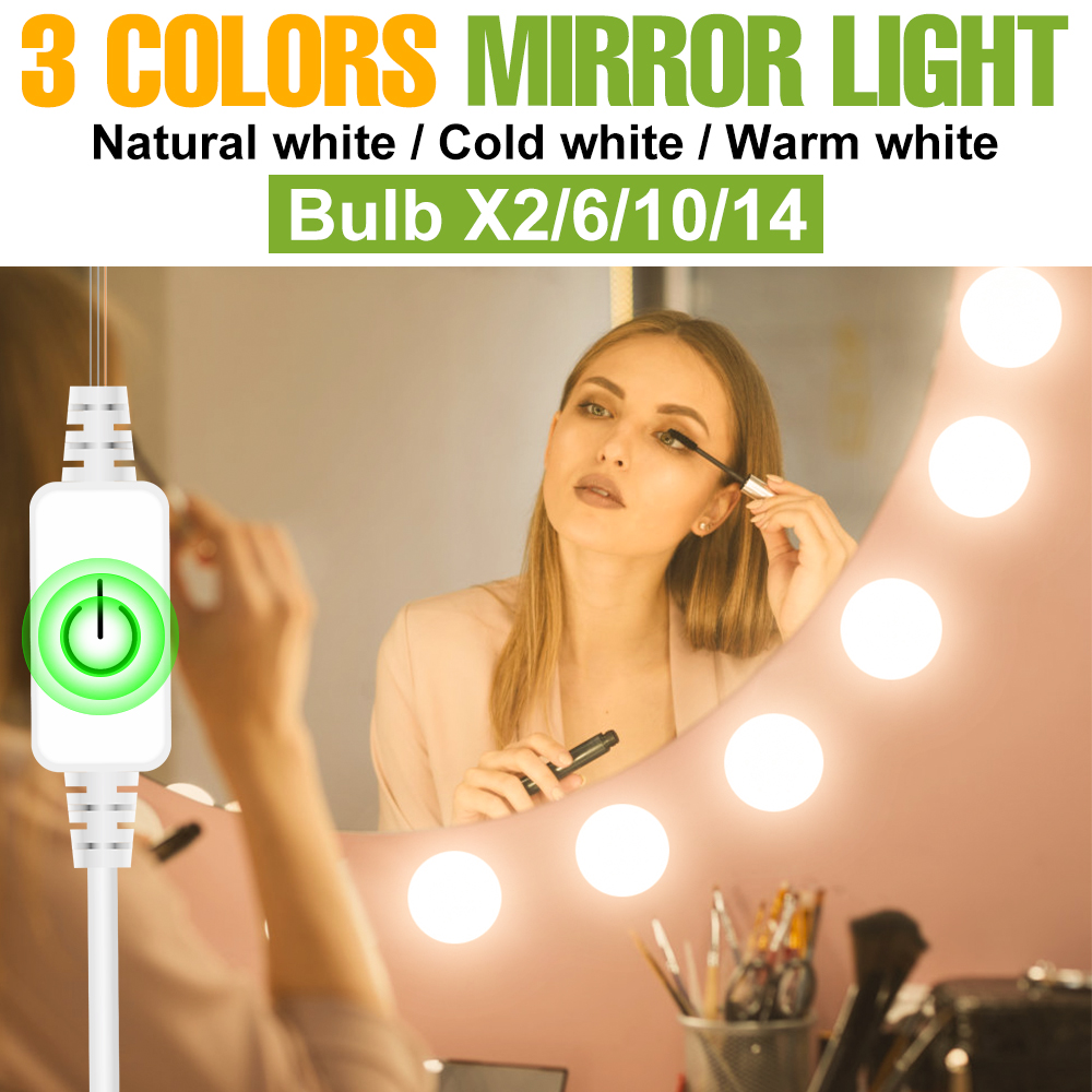 Bathroom Mirror Led - 2Pcs USB LED Makeup Mirror Light