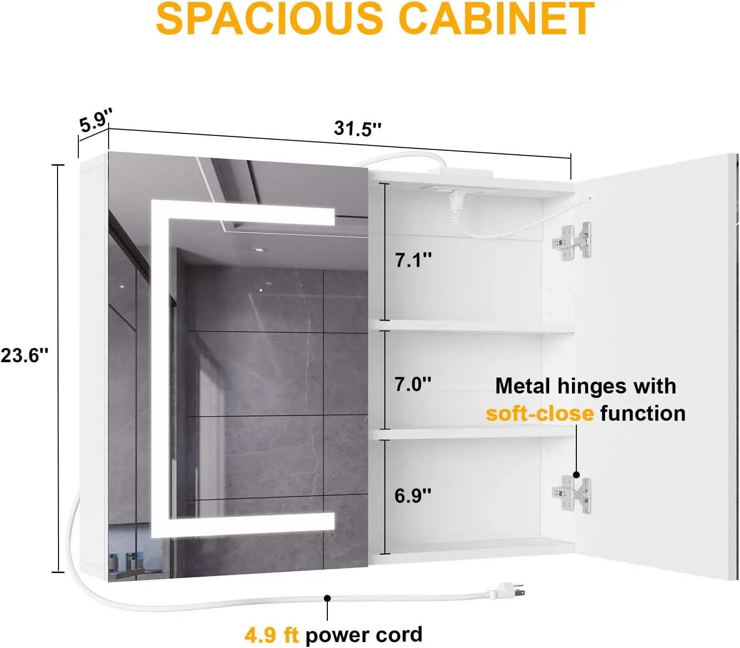 Bathroom Medicine Cabinet with - Bathroom Mirror Led review and price