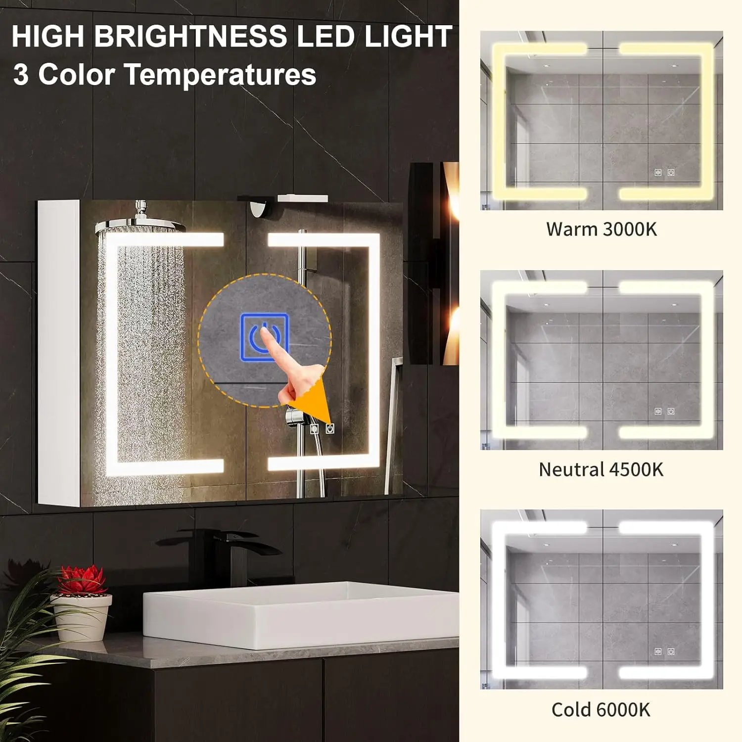 Bathroom Medicine Cabinet with - Bathroom Mirror Led review and price