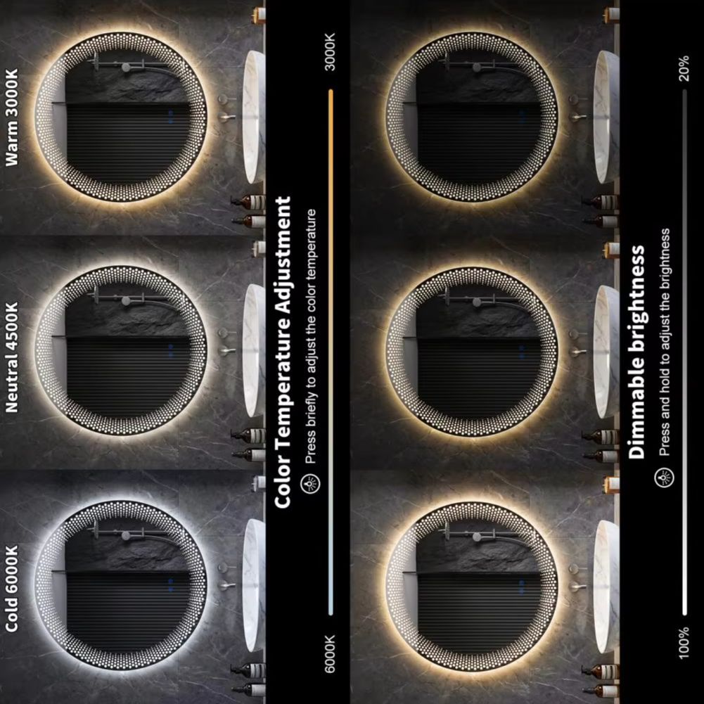 Round LED Bathroom Mirror 3 Co - Bathroom Mirror Led review and price