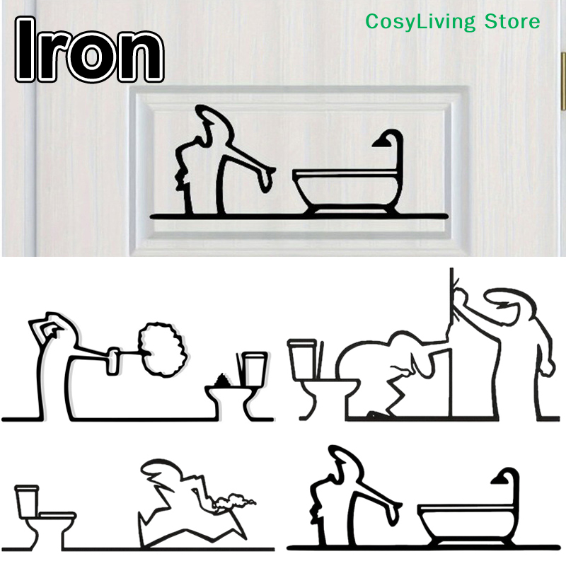 Metal Minimalist Line Bathroom - Home Bathroom Door Signs review and price