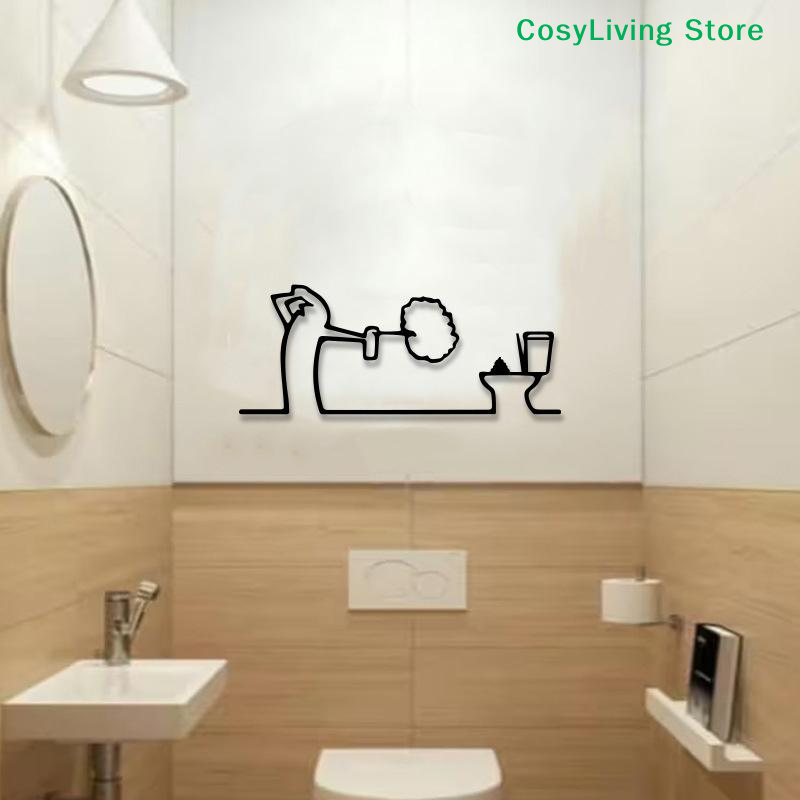Metal Minimalist Line Bathroom - Home Bathroom Door Signs review and price