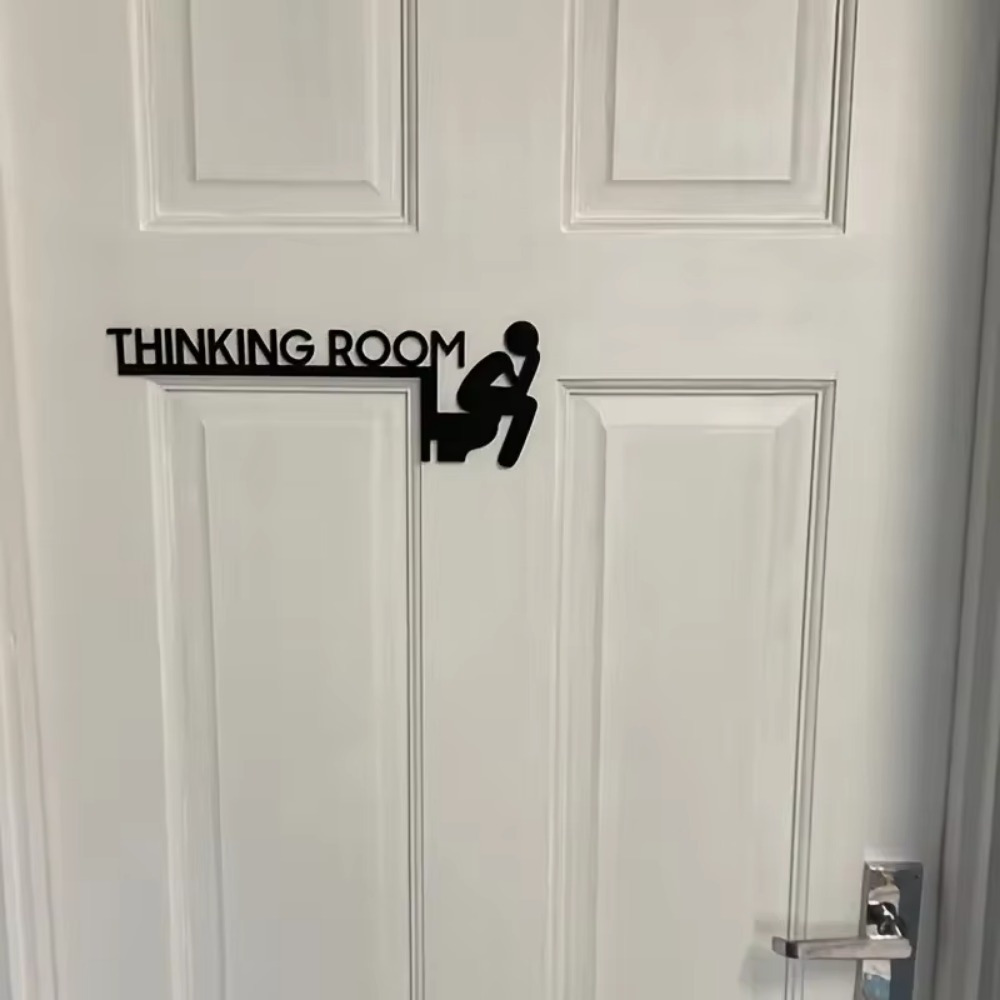 Thinking Room Toilet Door Corn - Home Bathroom Door Signs review and price