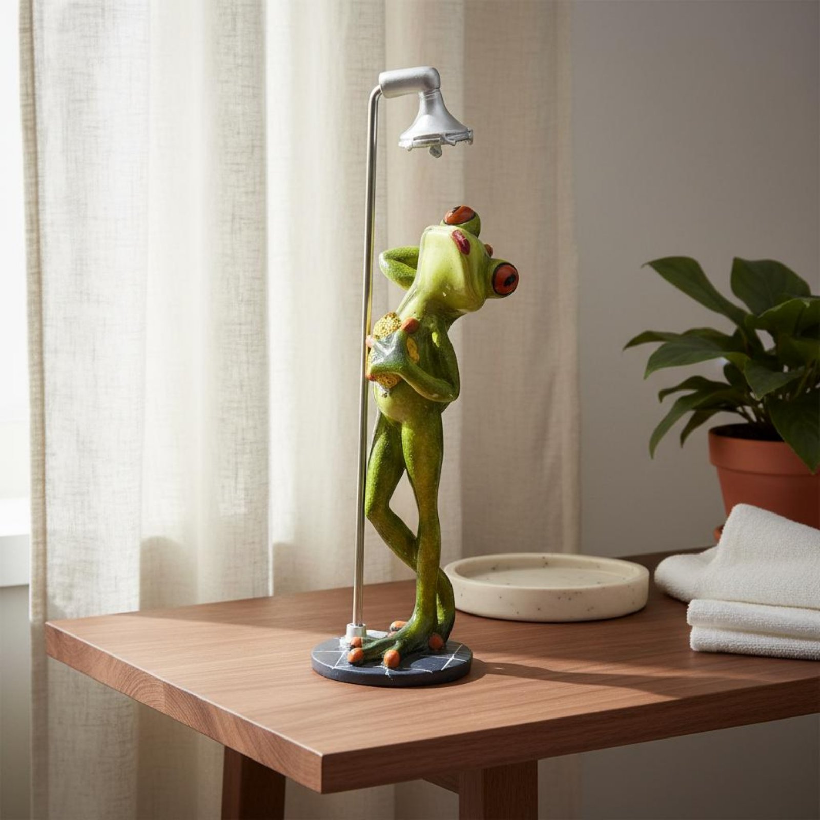 Showering Frog Figurine Novelt - Home Bathroom Shower review and price