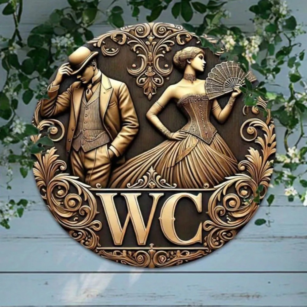Vintage European Toilet Sign,  - Home Bathroom Door Signs review and price